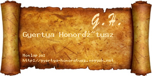 Gyertya Honorátusz névjegykártya